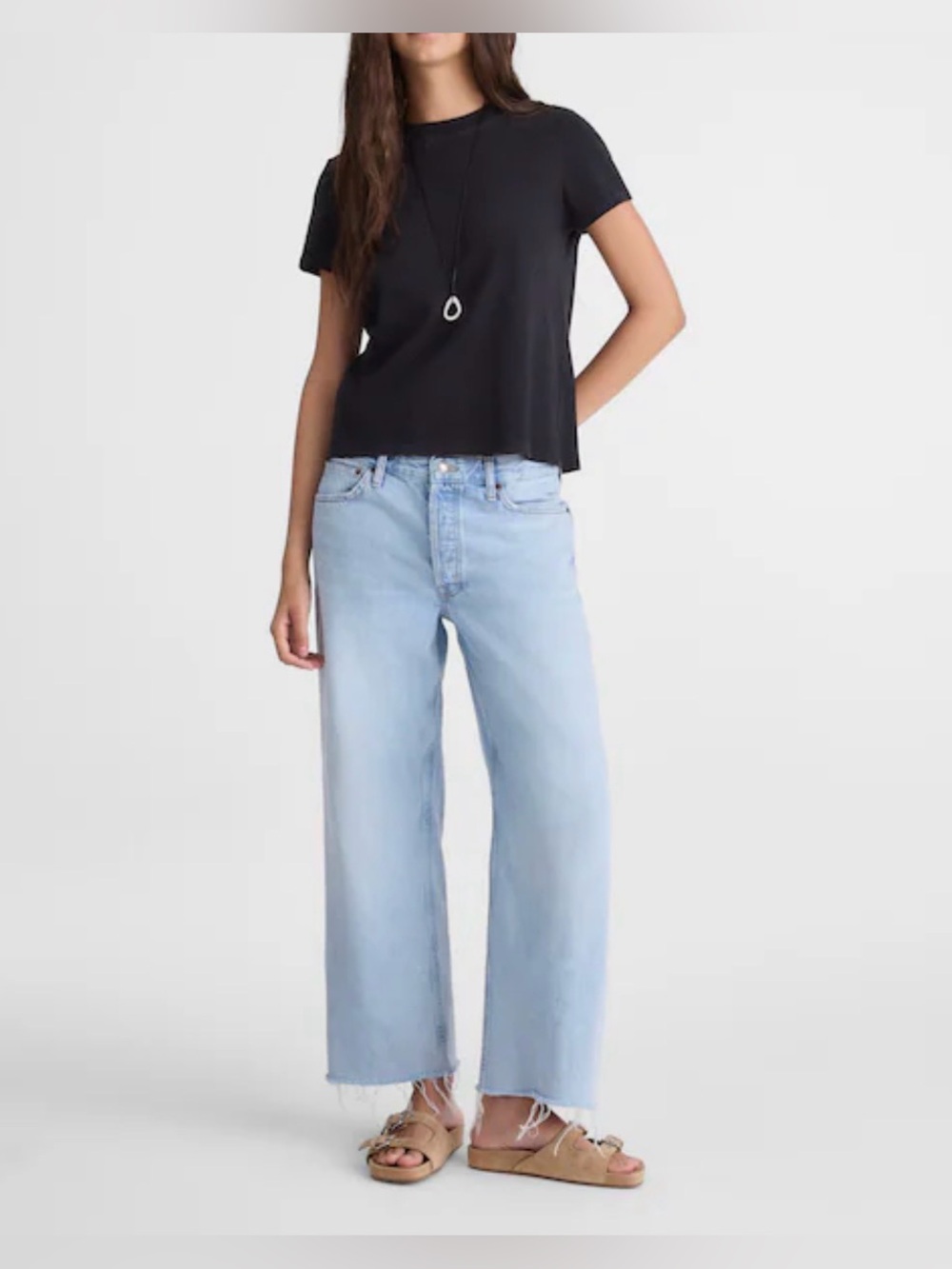 Madewell Women’s Low-Slung Baggy Crop Jean.24.Raw hem.